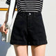 High Waisted Smoked Gray Denim Shorts For Women - EX-STOCK CANADA