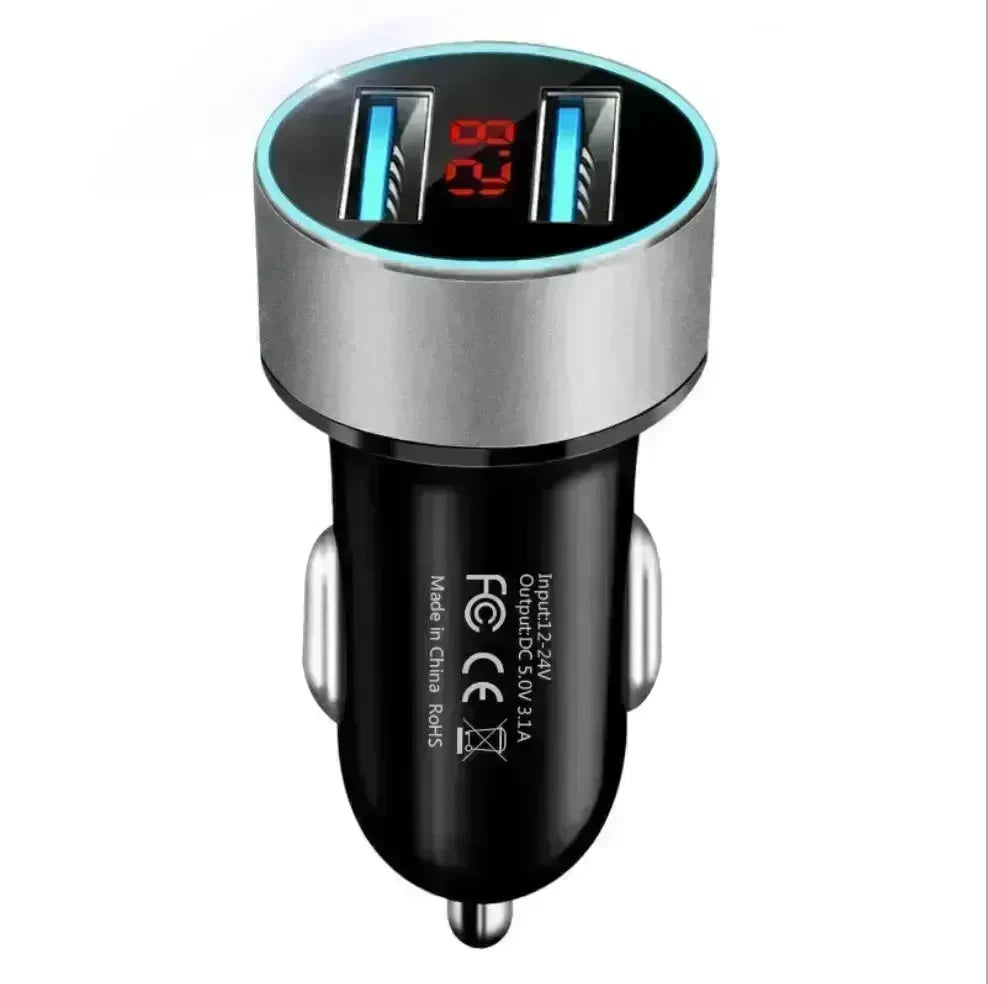 Automobile Smart Digital LED display car charger - EX-STOCK CANADA