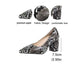 Women's Snake Print Pointed Toe Block Heel Pumps 2026 Spring Summer Elegant High Heels Versatile Office Party Shoes 
