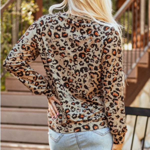 Brown Bleached Halloween Pumpkin Leopard Print Sweatshirt EX-STOCK