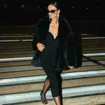 Classy Fashionable Winter Plain Huge Faux Fur Coat for Ladies - EX-STOCK CANADA