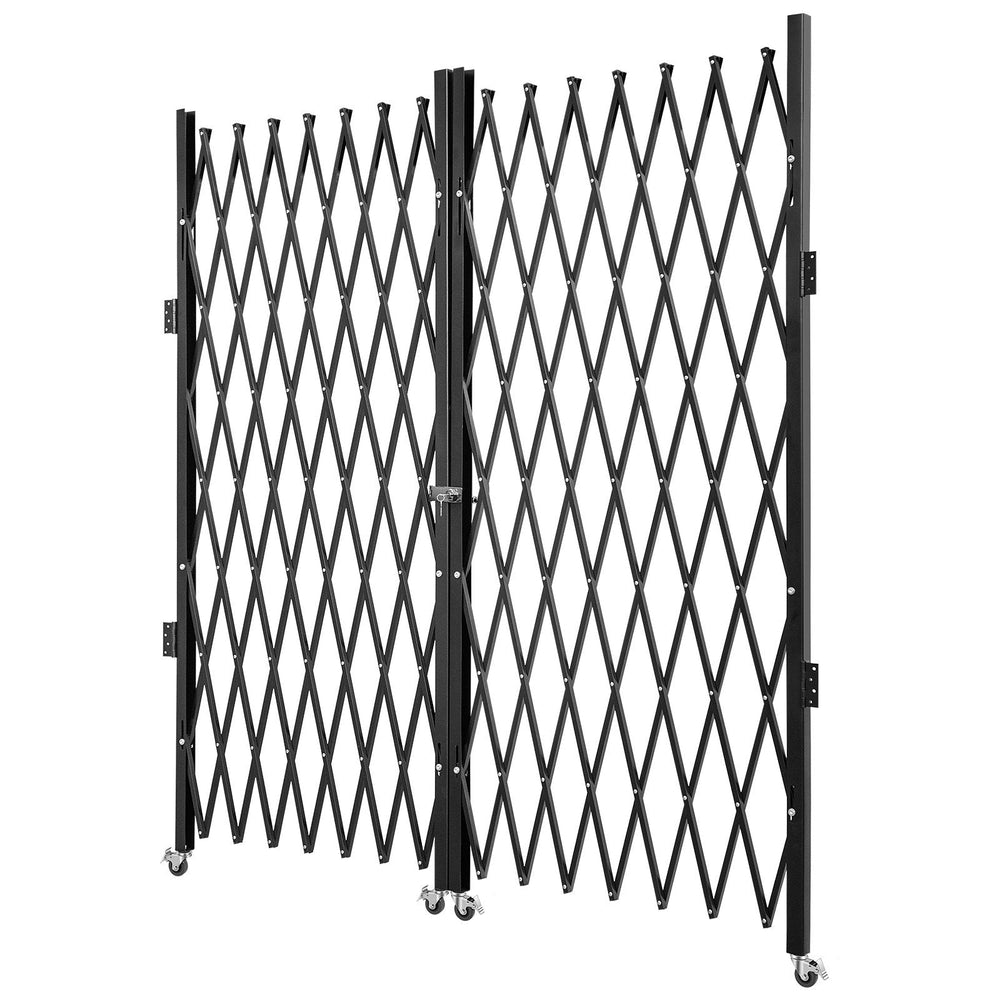 Double Folding Security Gate, 5.1 H X 10.2 W Folding Door Gate, Steel Accordion Security Gate, Flexible Expanding Security Gate, 360 Rolling Barricade Gate, Scissor Gate Or Door With Keys EX-STOCK
