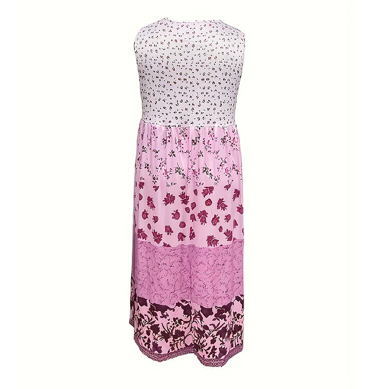 Casual Summer Boho Dress Floral Sleeveless Midi Dress EX-STOCK