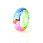 Anillo de resina de flores secas