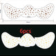 Two sets of butterfly-shaped stickers with measurements and '6pcs' text on a black background.