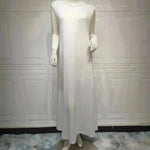 Abaya two piece set Elegant Satin  Plain Color Abaya Kimono Open front Abaya Dubai Abaya wear for Middle East Women
