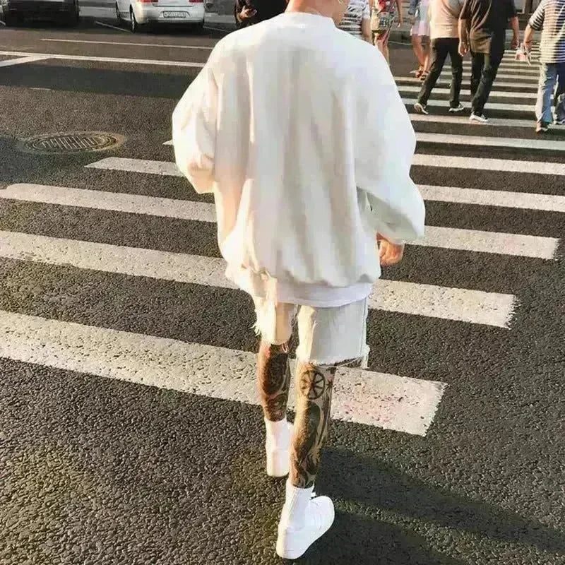 Autumn Winter  street fashion Plain Crew neck Sweatsuit for men - EX-STOCK CANADA