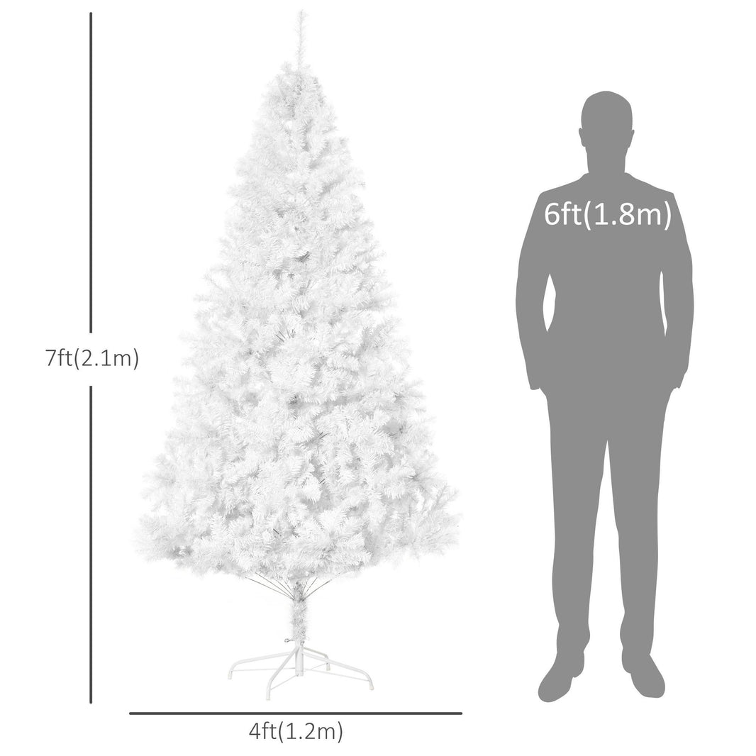 7ft White Christmas Tree Artificial Christmas Tree With 1230 Branch Tips And Metal Stand EX-STOCK Canada 