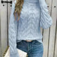 Women's Cable-knit Turtleneck Sweater - EX-STOCK CANADA