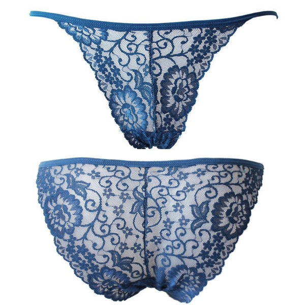 Women's Lace Jacquard Low-Waist Briefs Traceless Hip-Lifting Hollow Floral