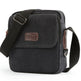 Black shoulder bag with a visible brand logo on a white background