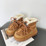 Boys' Fleece-Lined Toddler Ankle Boots – Camel & Black | Sizes 16–30 5