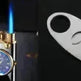 New Lighter With Electric Watch Rocker Arm Automatic Ignition Straight Blue Flame Lighter Creative Real Dial Inflatable Windproof Cigar Lighter Men's Watch Gift - EX-STOCK CANADA