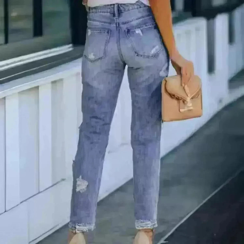 Ripped Slim Fit Baggy Jeans Pant For Women - EX-STOCK CANADA