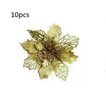 Glitter Artifical Christmas Flowers Christmas Tree Decorations For Home Fake Flowers Xmas Ornaments New Year Decor - EX-STOCK CANADA