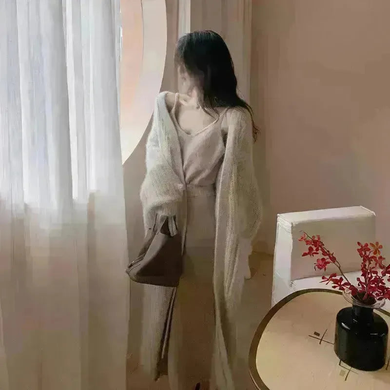 New Style Women Autumn Winter Fleece Long Kimono Sweater Jacket coat
