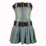 Women's Fashion Strapless Tube Top Mini Denim Club Dress - EX-STOCK CANADA
