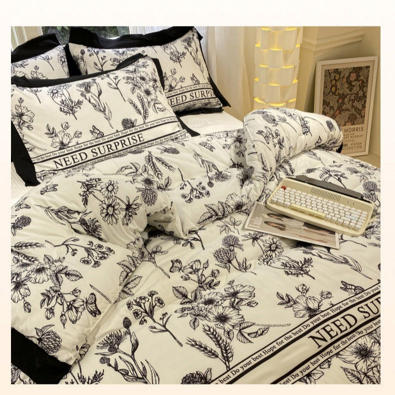 Thick Hepburn Black Lace Brushed Washed Cotton Duvet Insert Warm EX-STOCK Canada 