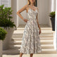 Women's Striped V-Neck Backless Tie Strap Beach Dress - Sexy Elegant Summer Maxi Dress EX-STOCK