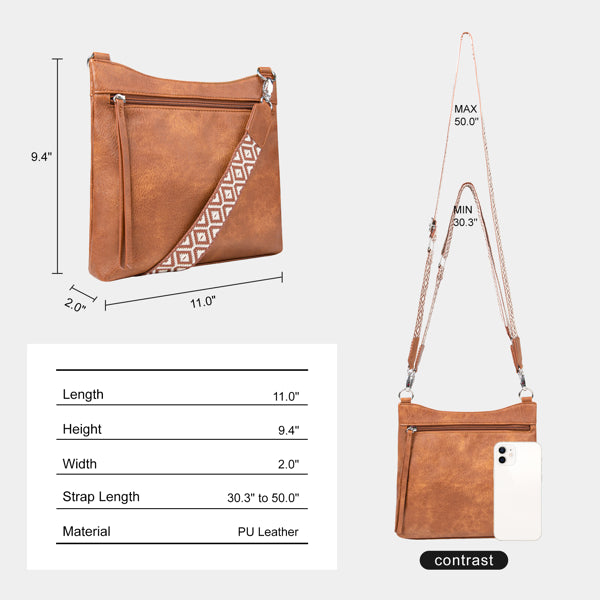 Bolsos Bandolera para Mujer con 2 Correas Ajustables, Bolsa Pequeña de Múltiples Bolsillos - MarrónEX-STOCK Canada 