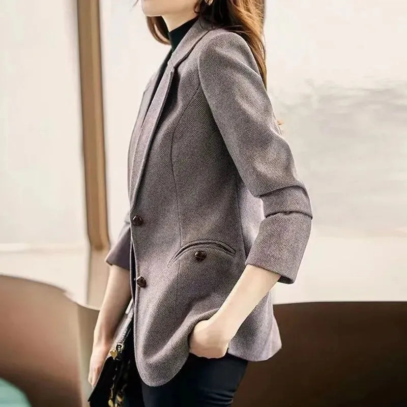 Fashion Personality Woolen Business Formal Blazer jacket Women - EX-STOCK CANADA