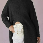 Stylish Cashmere Pullover Front Split Winter Tunic tops for Women - EX-STOCK CANADA