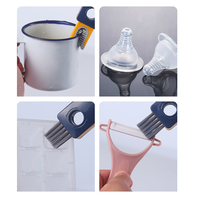 4 In 1 Bottle Gap Cleaner Brush Multifunctional Cup Cleaning Brushes Water Bottles Clean Tool Mini Silicone U-shaped Brush Kitchen Gadgets 