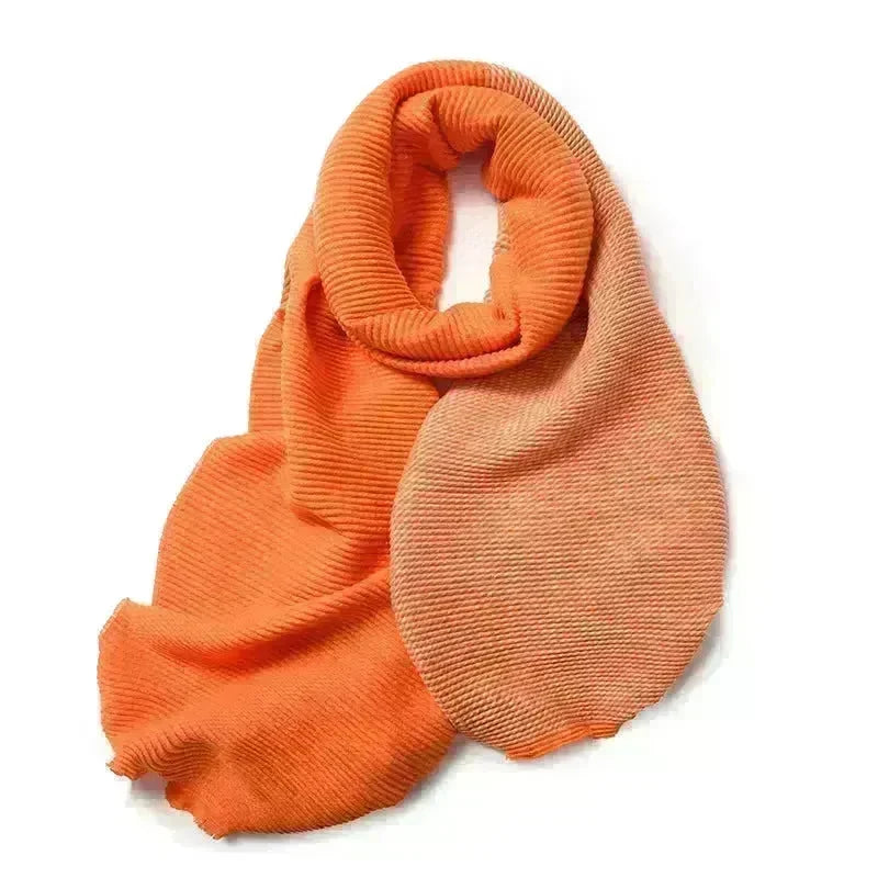 Gradient Mixed-color Scarf Winter Double-sided Wrinkled Imitation Cashmere Scarf Popular Versatile And Elegant Shawl For Women - EX-STOCK CANADA