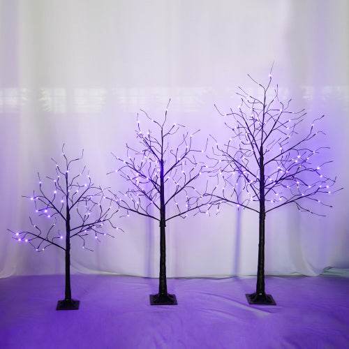 3 Pac Halloween Spooky Tree With Purple Lights, 4FT 5FT And 6FT, Lighted Black Tree For Halloween Decoration - EX-STOCK Canada