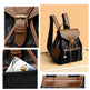 Women's Quilted PU Leather Backpack – Stylish Bucket Bag | Black, Black with Brown, Ostrich Khaki