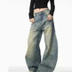 American Retro Washed Distressed Loose Wide-leg Baggy Jeans Pant For Women - EX-STOCK CANADA