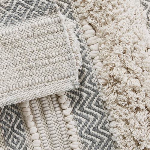 Woven Texture Stripe Bath Rug Grey 20x32 EX-STOCK