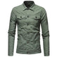 Solid color denim jacket shirt Jeans - EX-STOCK CANADA
