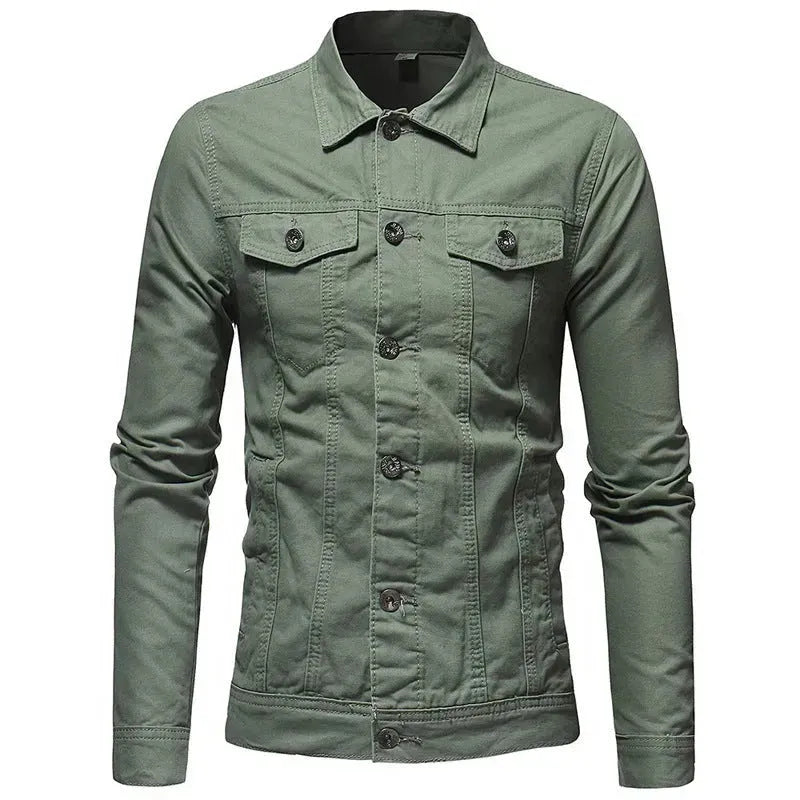 Solid color denim jacket shirt Jeans - EX-STOCK CANADA