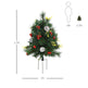 2.5ft 2 Pieces Prelit Artificial Christmas Tree With LED Light Mini Xmas Tree With Small Berry Pine Needles Pinecones Decorations For Garden EX-STOCK Canada 