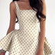 White strapless polka dot dress XS to XL