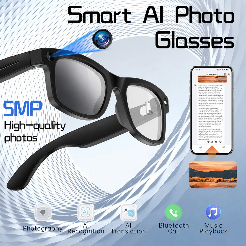 5MP Smart Camera Glasses with Bluetooth Music & Calls