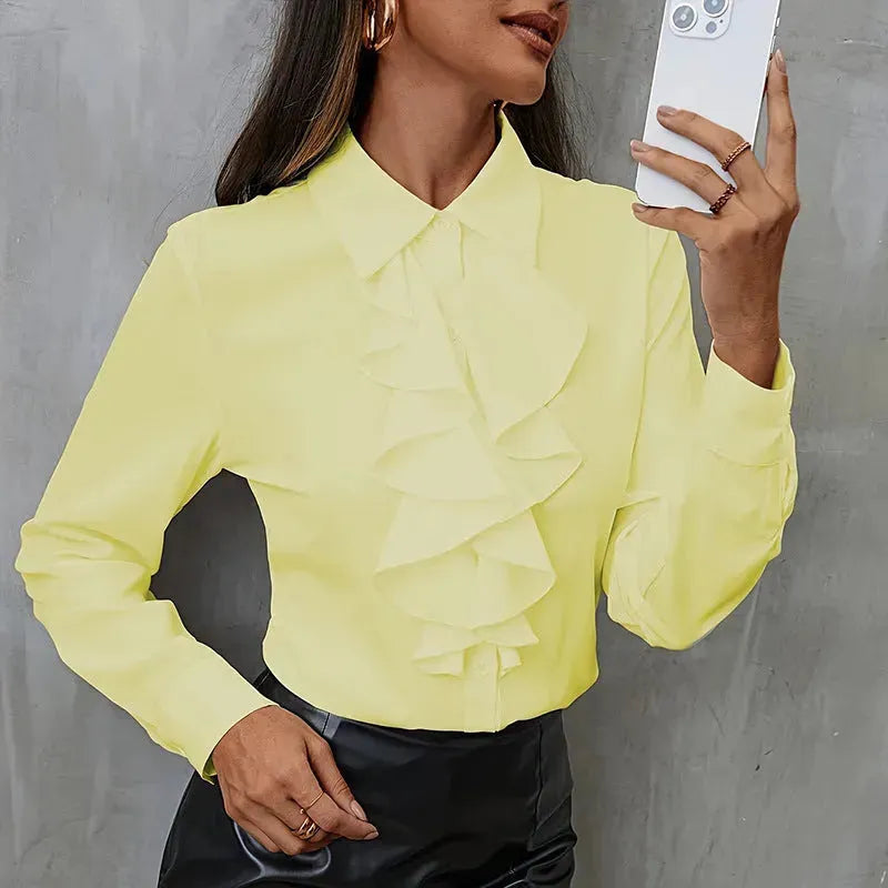 New Long Sleeve Business Work Office  Chiffon Blouse Shirt Women - EX-STOCK CANADA