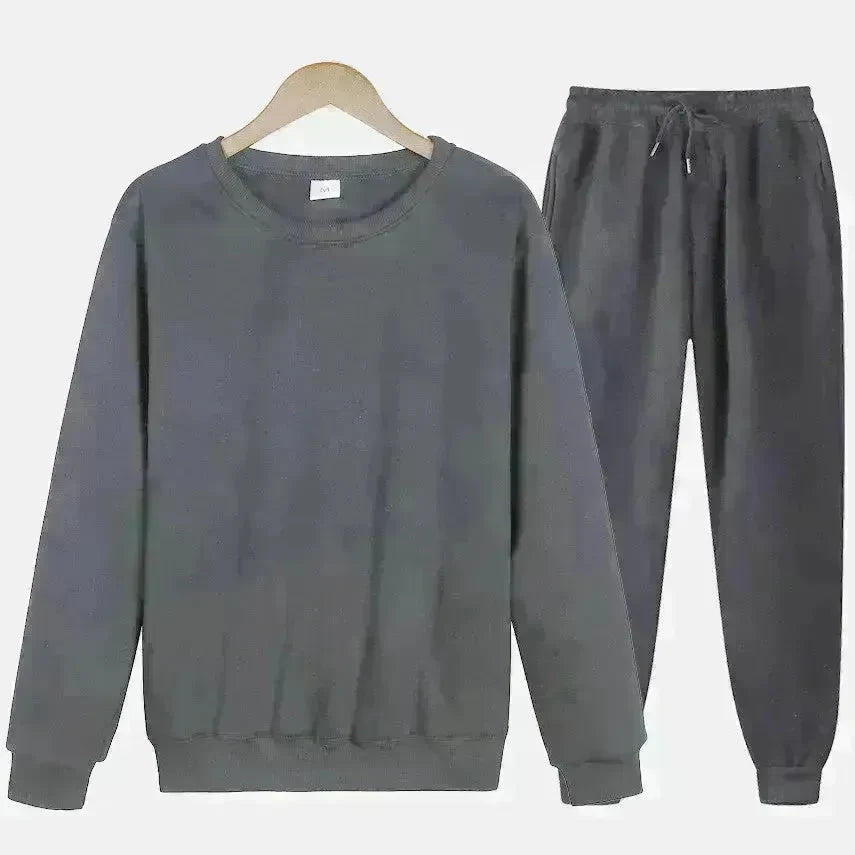 Autumn Winter  street fashion Plain Crew neck Sweatsuit for men - EX-STOCK CANADA