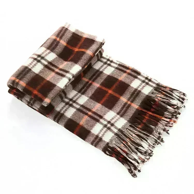 Handmade Autumn And Winter Velvet Fleece Plaid Scarf - EX-STOCK CANADA