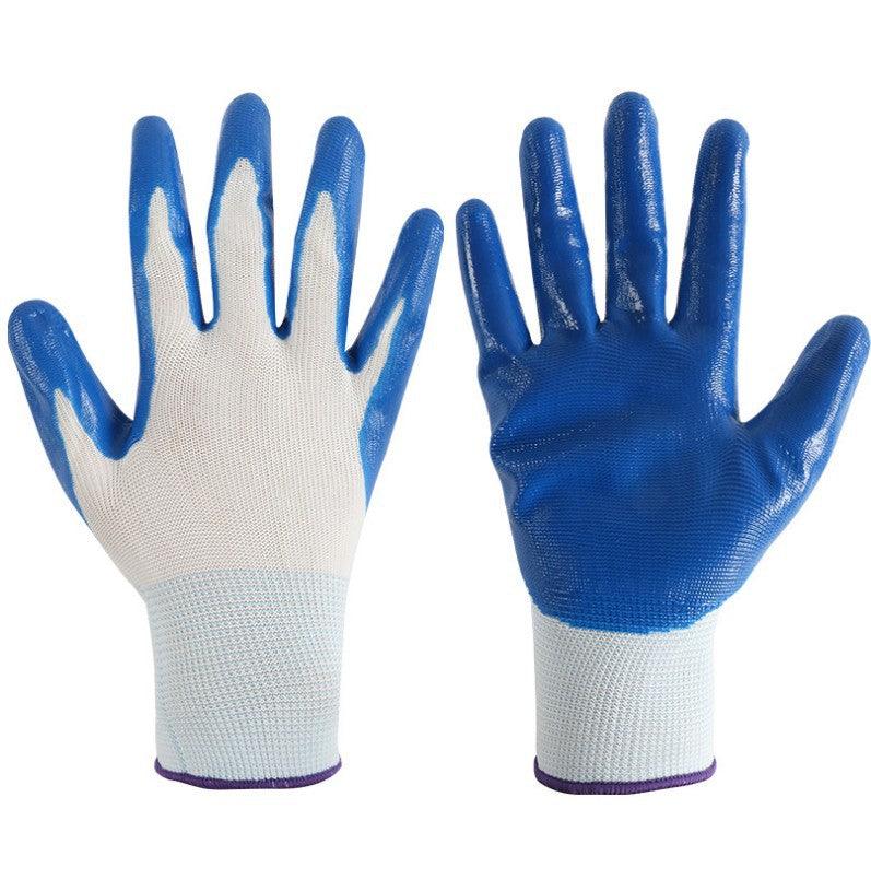 Gants en latex résistants à l'usure imprégnés de nitrile 