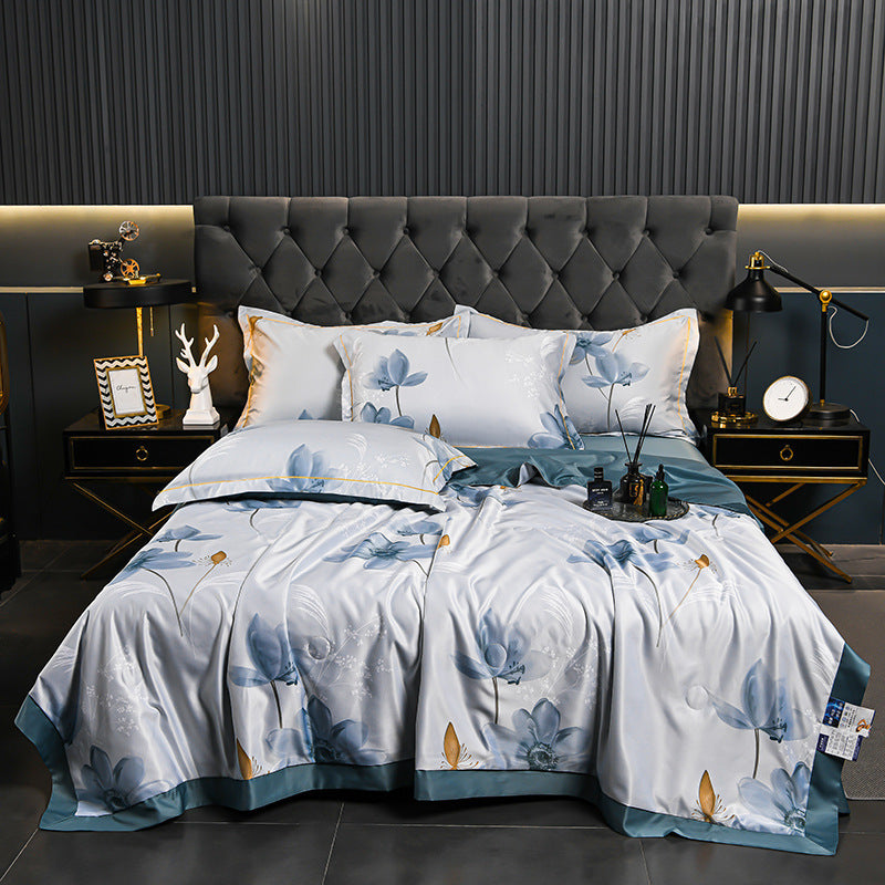 Printed Washed Tencel Summer Cooling Duvet Four-piece Set EX-STOCK Canada 