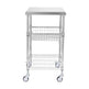 3-Tier Utility Cart Rolling Cart On Wheels 470 LBS 6 Hooks EX-STOCK