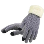 Guantes de lana de punto de invierno Guantes unisex Térmicos Guantes de piel falsa