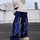 Five-pointed Star Embroidery Denim Horn Loose Straight Casual All-match Mop Jeans Baggy Trousers Men - EX-STOCK CANADA