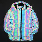 Rainbow reflection winter Puffer coat Unisex
