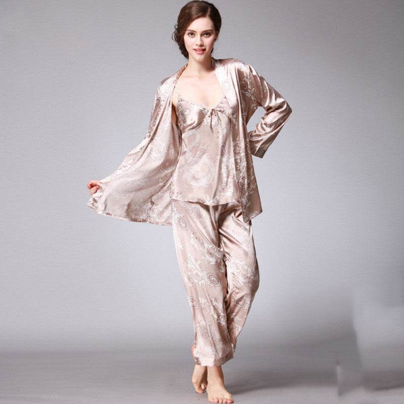 Three-piece silk pajamas for women EX-STOCK