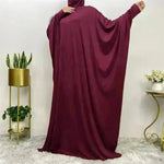 Batwing manga llanura abaya para mujeres arabarab eid jalabiya para mujeres ropa islámica para mujeres