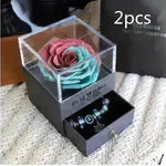 Eternal Flower Rose Jewelry Box for Birthday Presents Valentines Day Wedding Gift Box - EX-STOCK CANADA