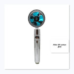 Propeller Driven Shower Head With Stop Button And Cotton Filter Turbocharged High Pressure Handheld Shower Nozzle - EX-STOCK CANADA